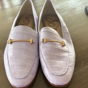 Sam Edelman Lior Loafers Croc-Embossed Lavender Size 10